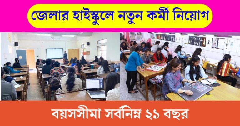 WB District High School Recruitment 2025