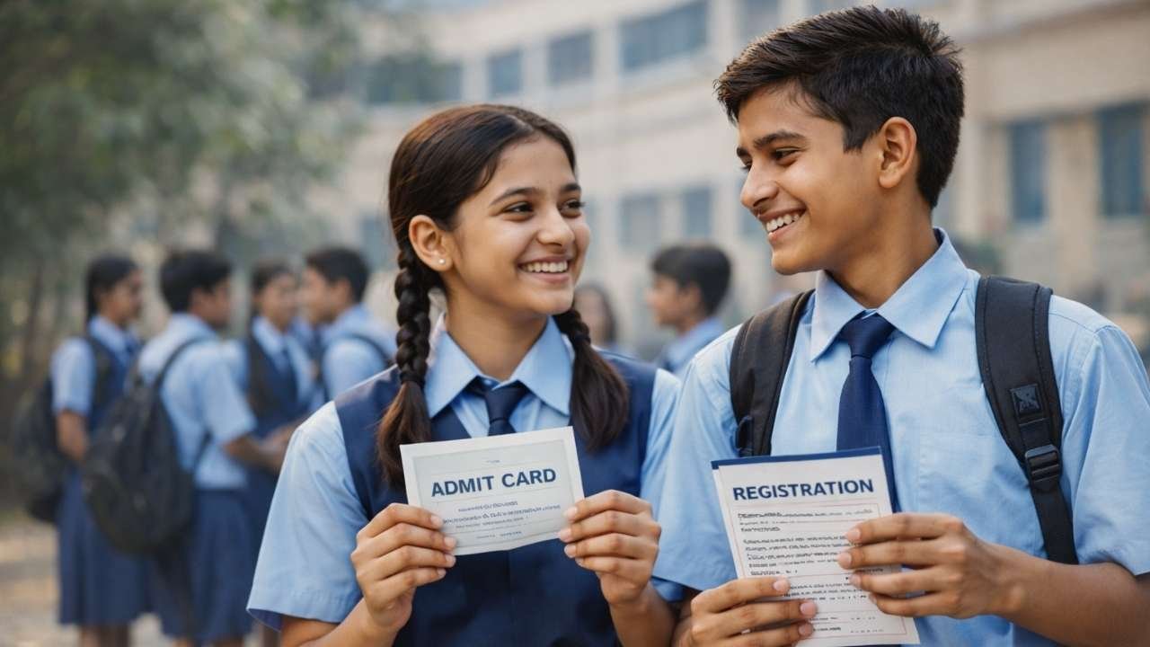 West Bengal Madhyamik 2026 students holding documents outside school campus